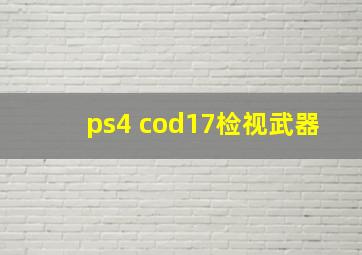 ps4 cod17检视武器